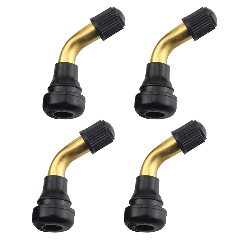 4x Bent Valve Stems Brass Metal Angle 45 Degree Side Tire Wheel Car Motorcycle