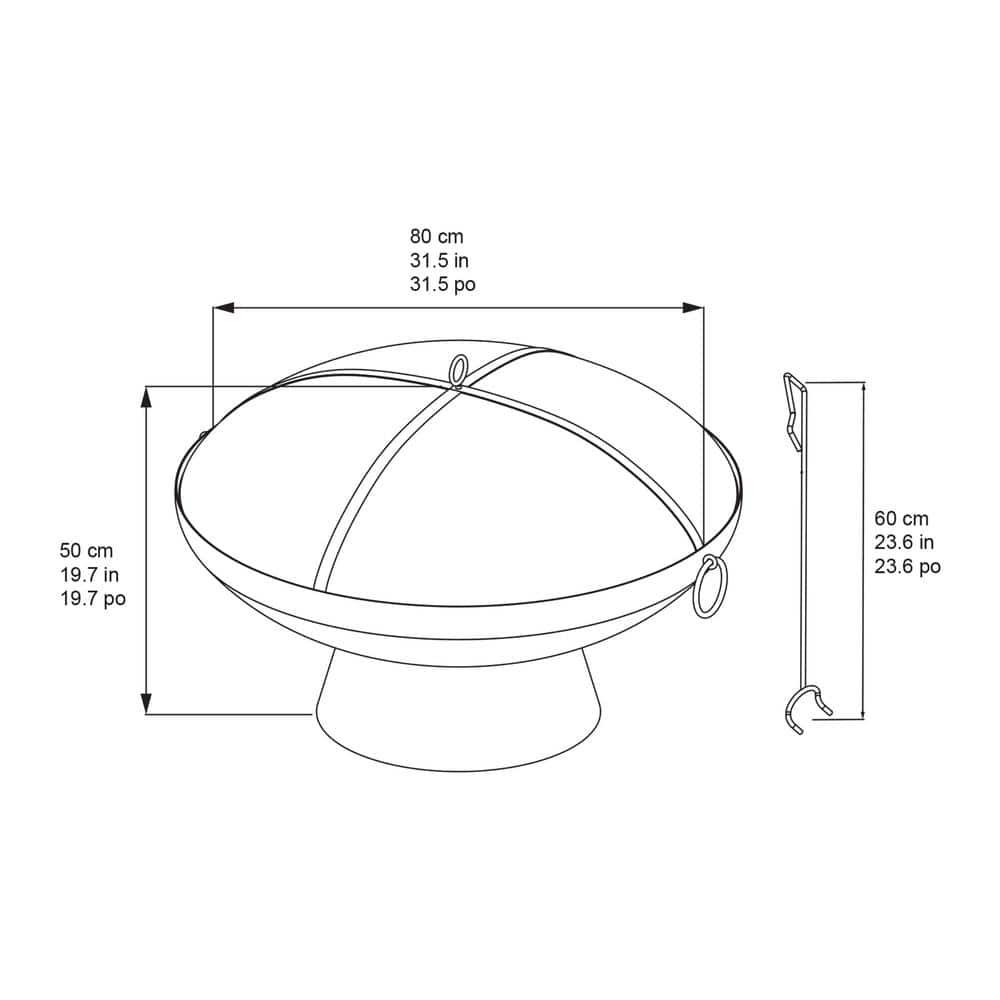 OVE Decors Brooks 31 in x 197 in Round Charcoal Powder Coated Steel Wood Burning Fire Pit