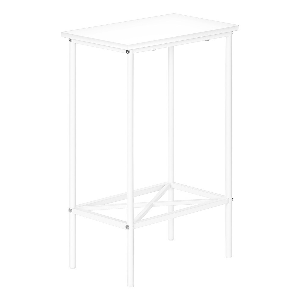 Accent Table  Side  End  Narrow  Small  2 Tier  Living Room  Bedroom  Metal  Laminate  Contemporary  Modern