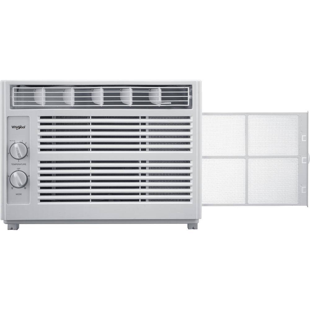 Whirlpool Energy Star 5000 BTU 115-Volt Window-Mounted Air Conditioner w Mechanical Controls Dehumidifier150 sq.ft. WHAW050BW