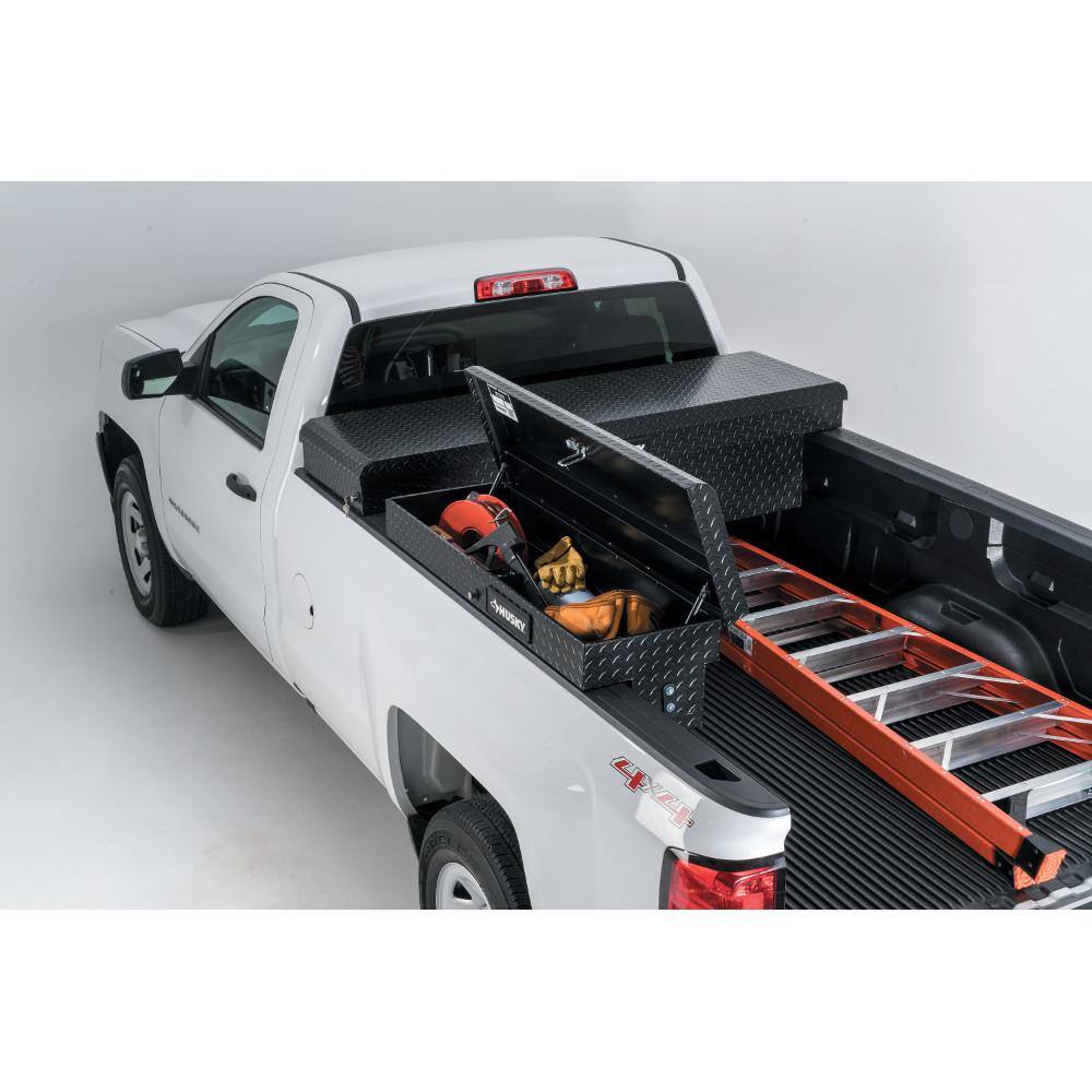 Husky 46.8 in. Matte Black Aluminum Lo-Side Side Mount Truck Tool Box 102300-53-01