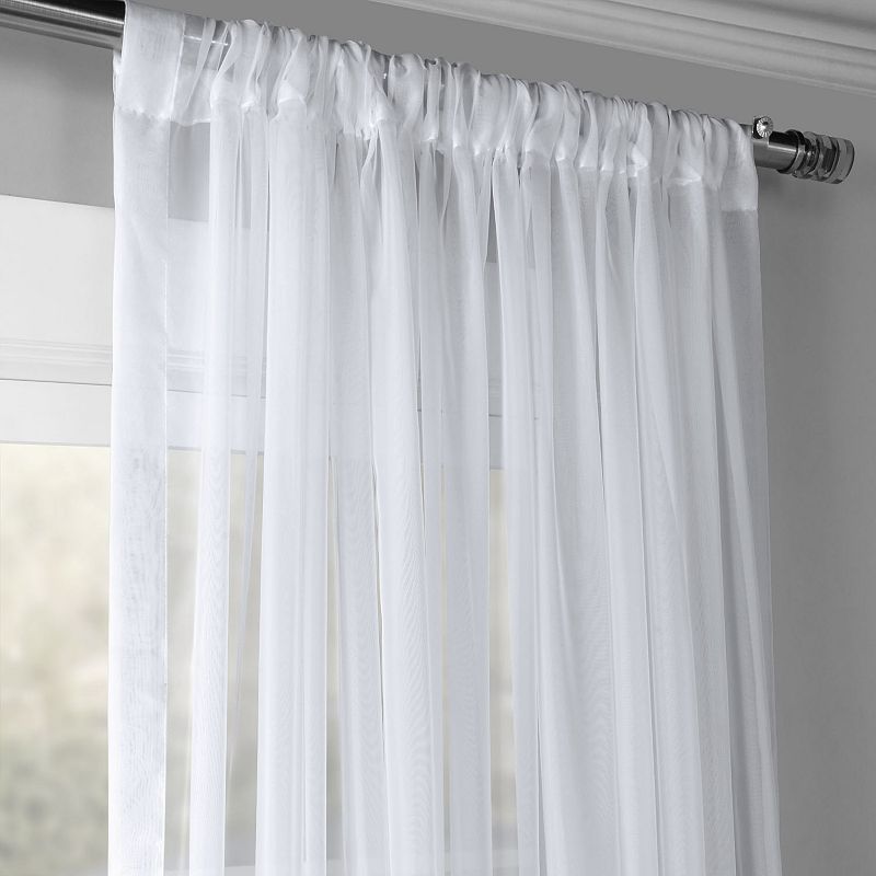 EFF 1-Panel Solid Sheer Voile Double-Wide Window Curtain