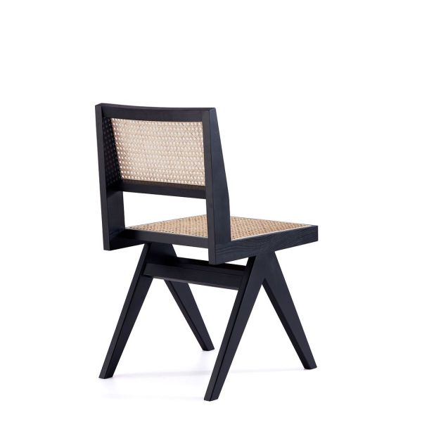 Hamlet Dining Chair in Black and Natural Cane - Set of 4