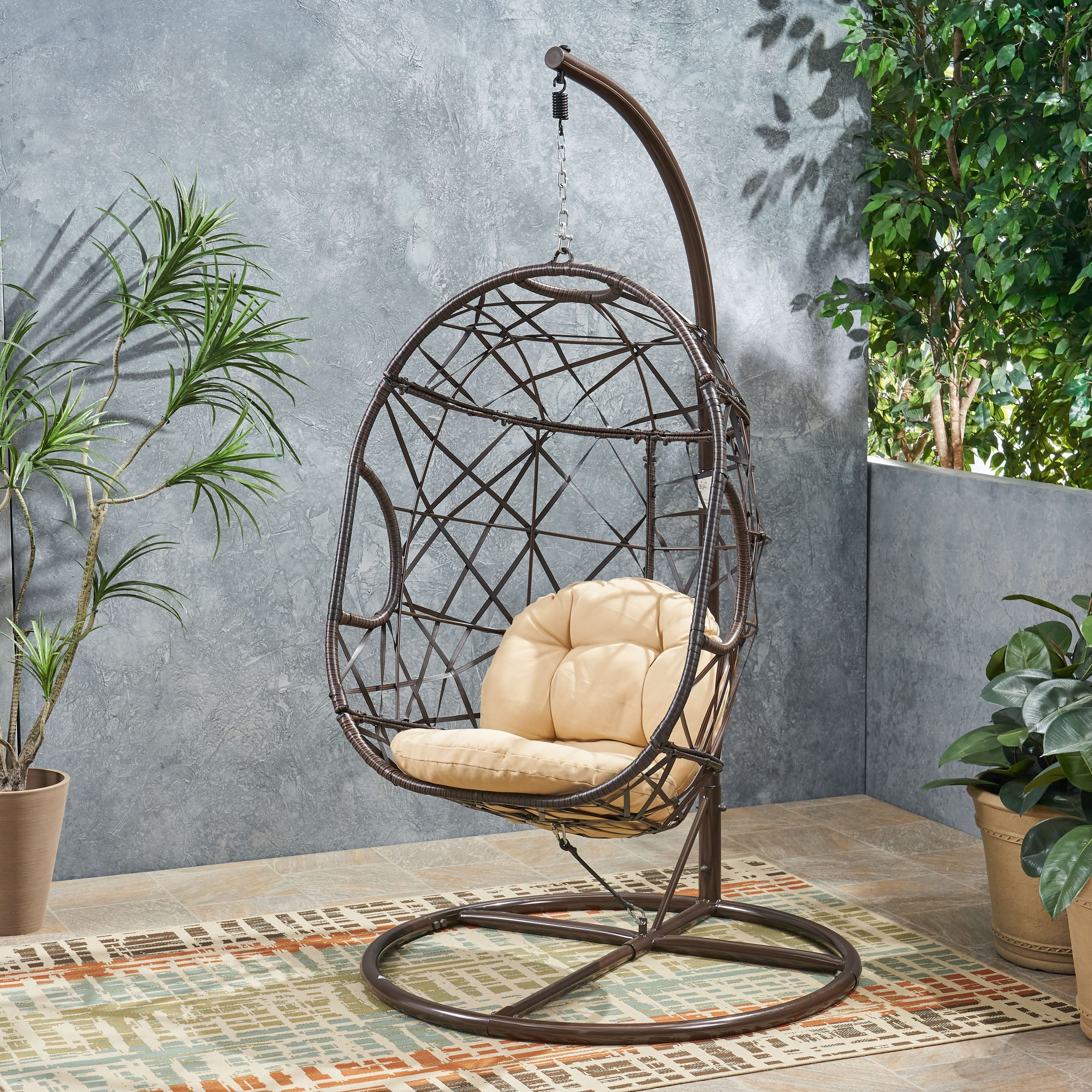 Trevyn Indoor/Outdoor Wicker Hanging Teardrop / Egg Chair (Stand Not Included)