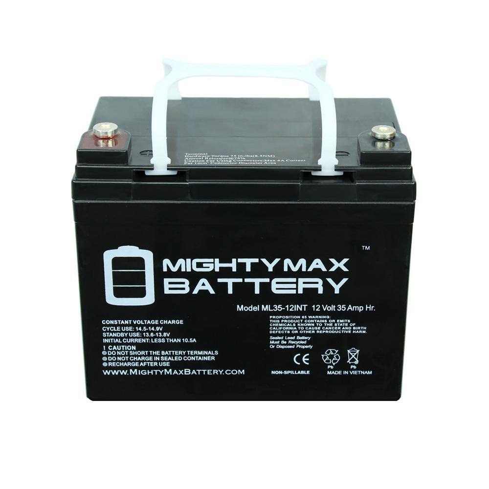 MIGHTY MAX BATTERY 12-Volt 35 Ah SLA (Sealed Lead Acid) AGM Internal Medical Mobility Replacement Battery (2-Pack) ML35-12INTMP2