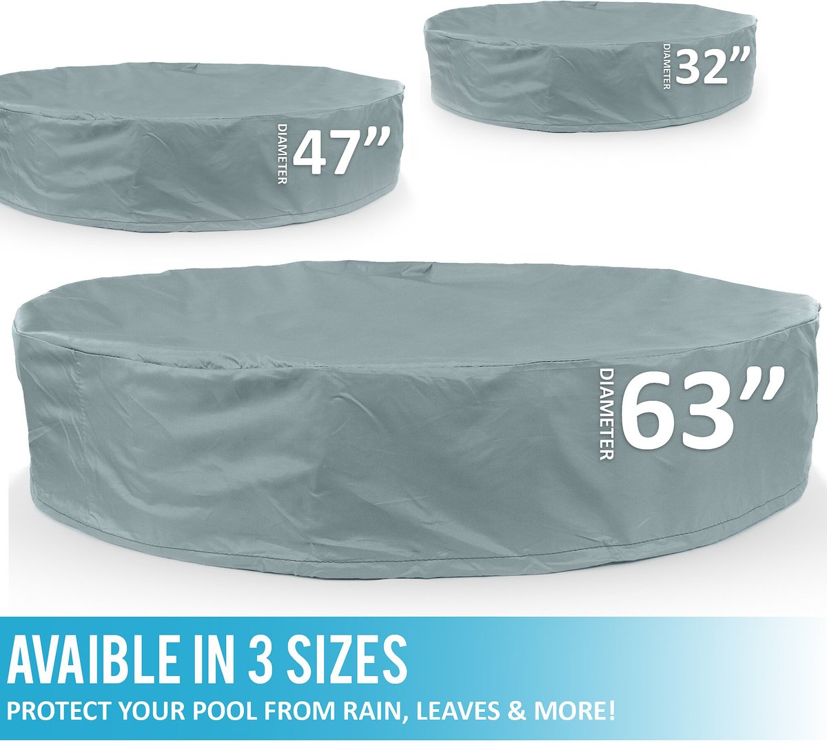 KOPEKS Foldable Plastic Pool Cover， Gray