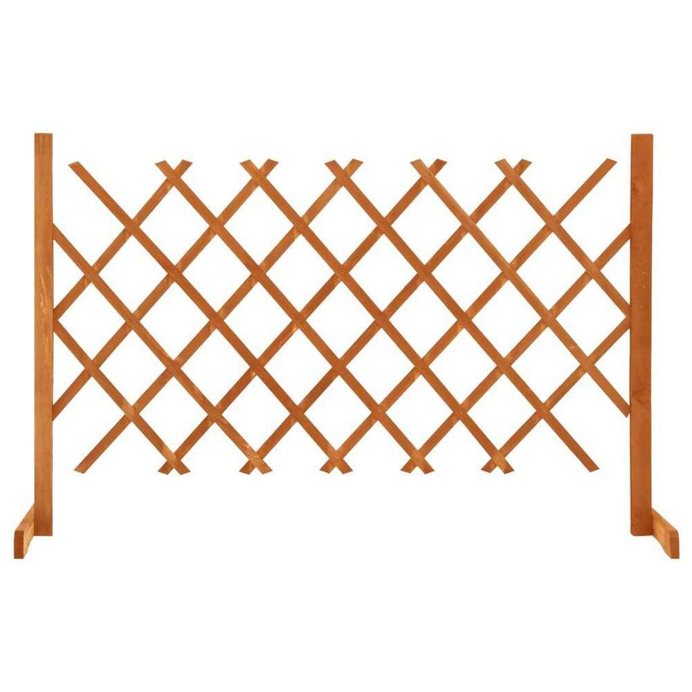 Afoxsos 47.2 in. W x 35.4 in. H Orange Firwood Garden Trellis Fence Decorative Fence HDDB1998