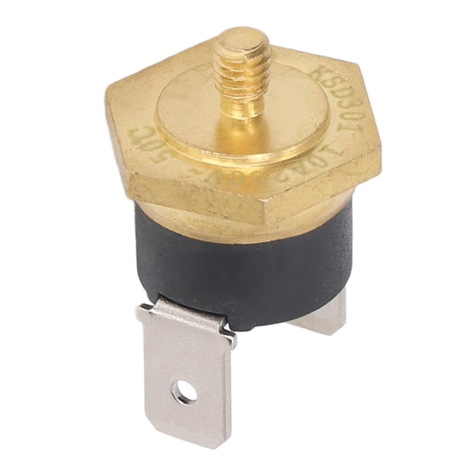 5PCS KSD301 Copper Thermostat Bimetal Normally Closed M4 Snap Disc Temperature Switch 250V 110℃