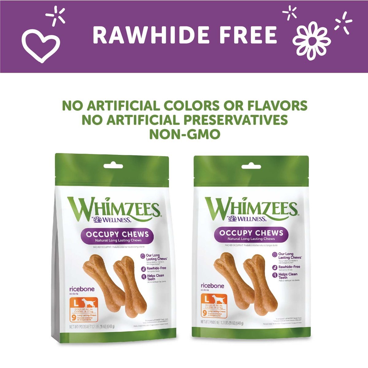 WHIMZEES Rice Large Bones Dental Dog Treats