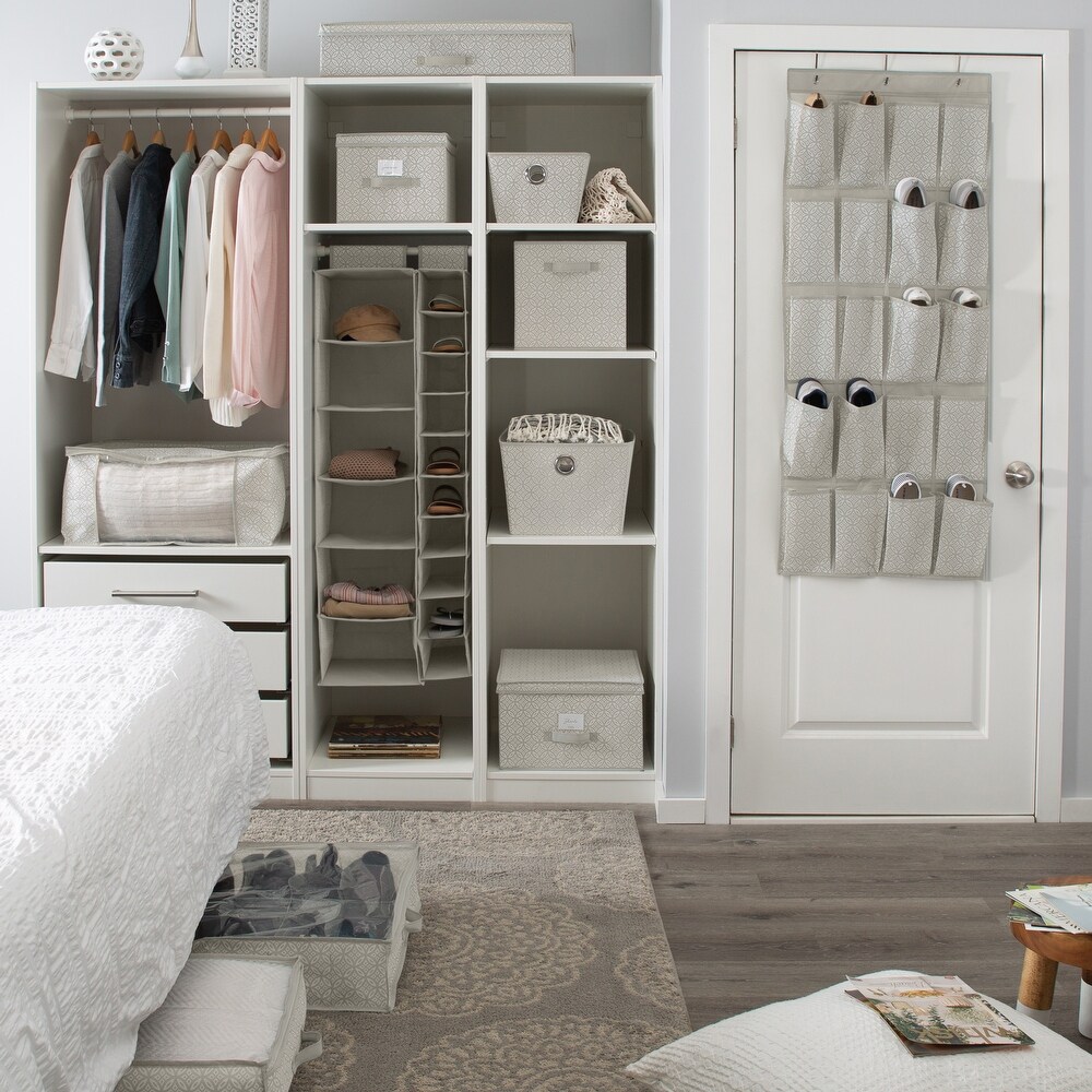 Simplify 6 Shelf Boho Closet Organizer in Grey   11.81\