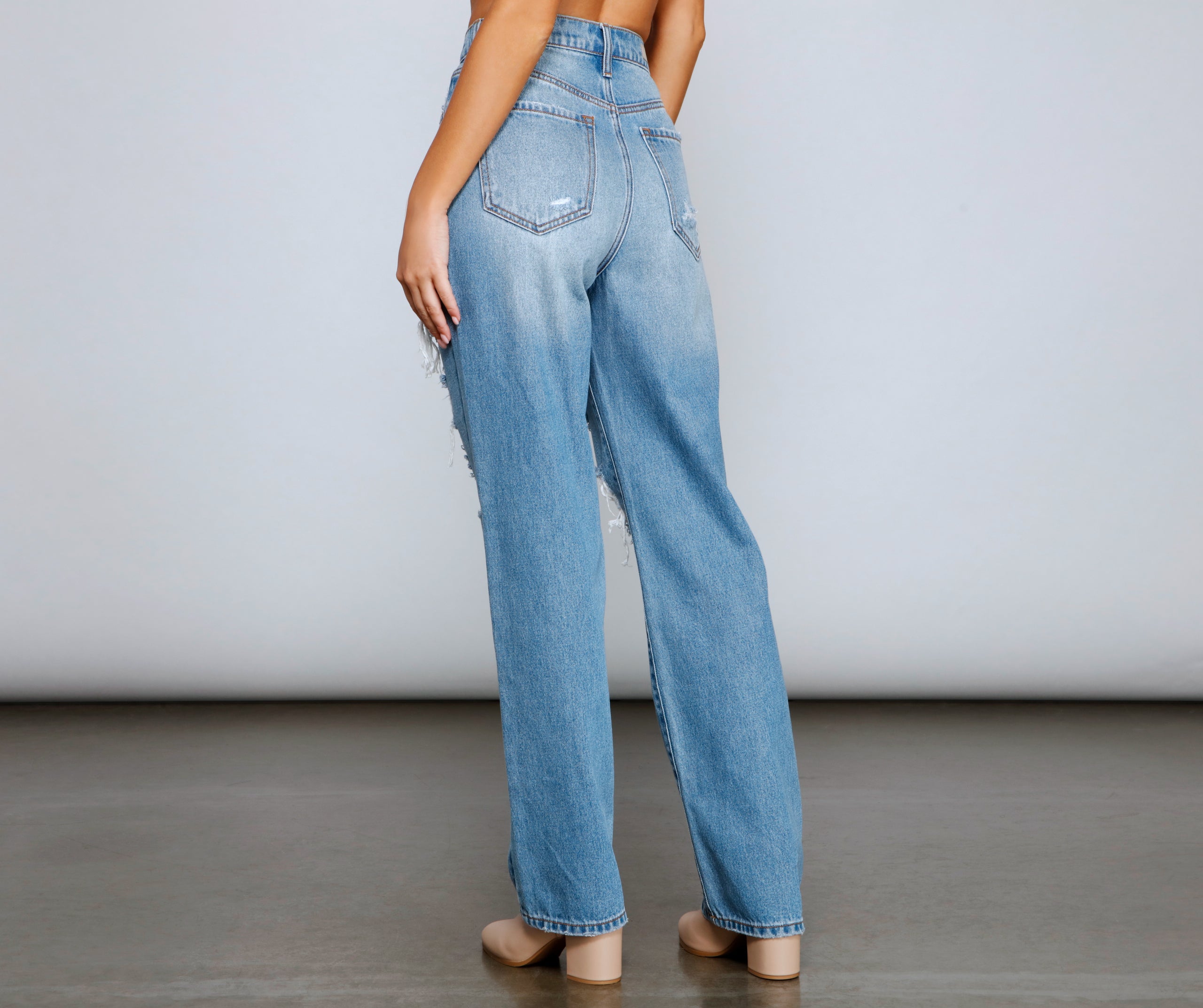 So Extra High Rise Destructed Boyfriend Jeans