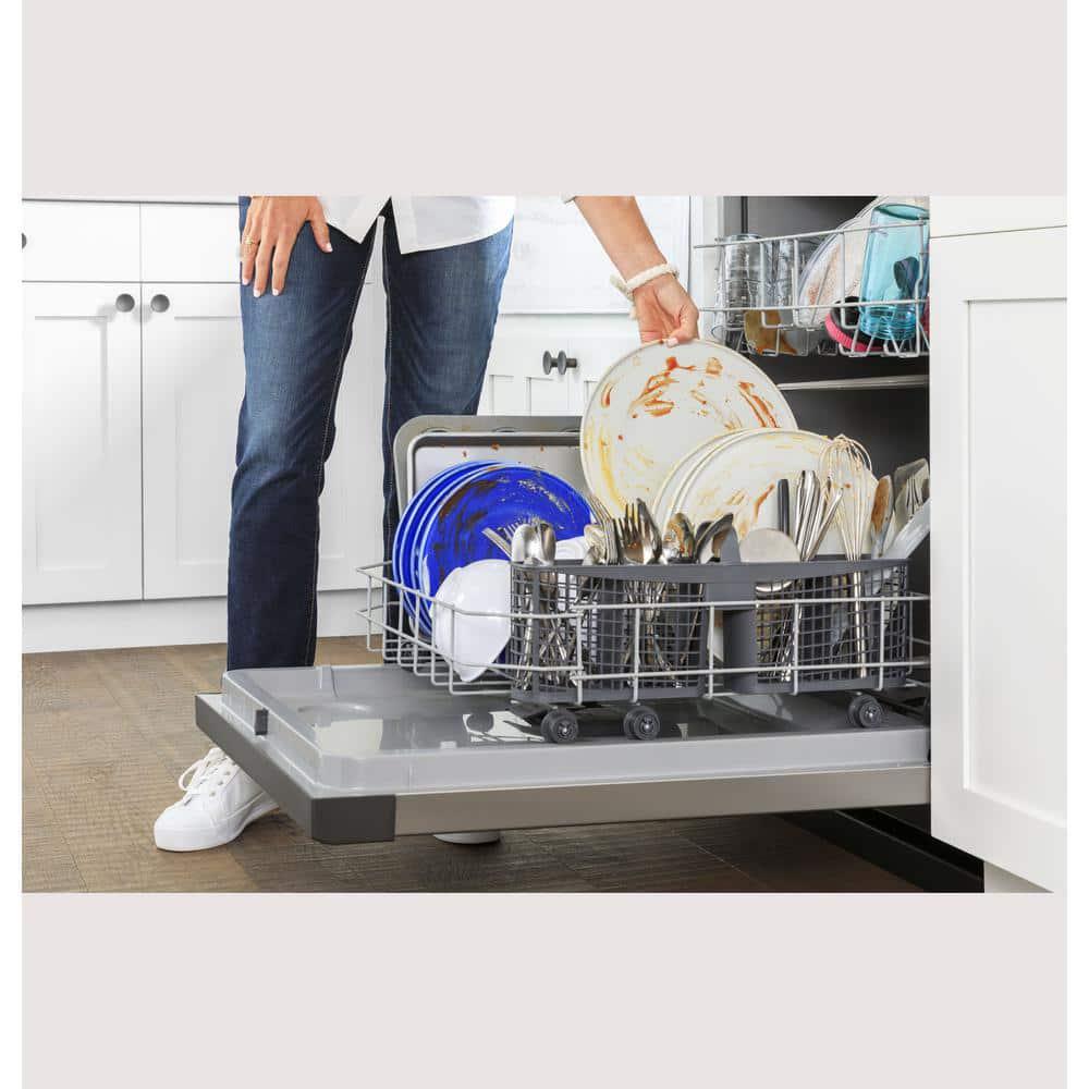 GE 24 in BuiltIn Tall Tub Front Control Dishwasher in Stainless Steel with Sanitize Dry Boost 55 dBA