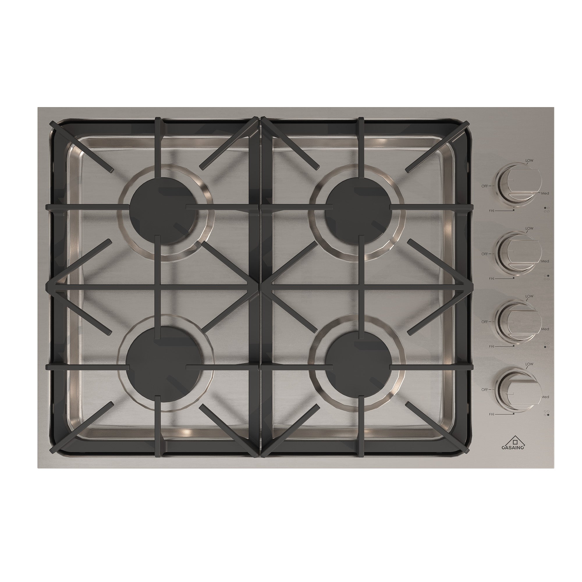 30-in 4 Burners Stainless Steel Gas Cooktop