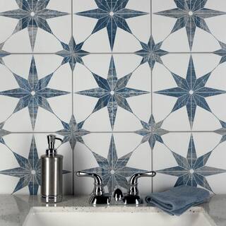 Merola Tile Cassis Stella Blue 9-34 in. x 9-34 in. Porcelain Floor and Wall Tile (10.88 sq. ft.Case) FCD10CSTBL