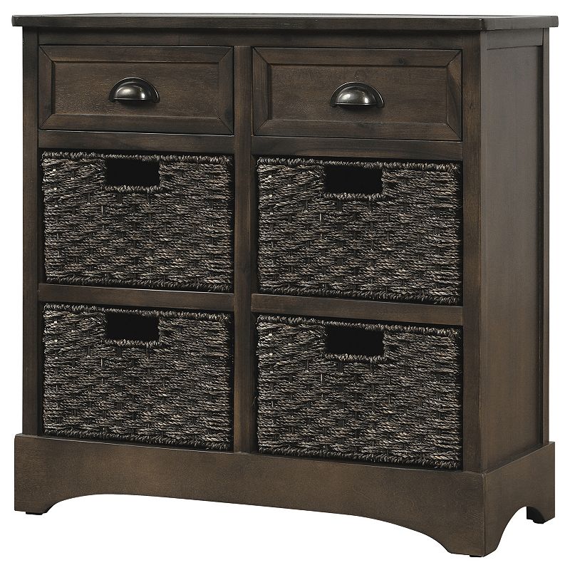 Merax Rustic Storage Cabinet with Two Drawers and Four Classic