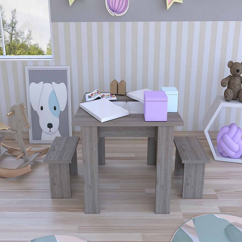 Sebring Kids Table With A Spacious Top and Two Plastic Bin