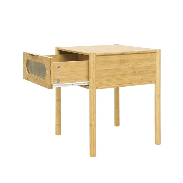 Natural Modern Accent Side Table for Bedroom Living Room