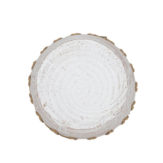 Woven Rim Decorative Bowl White Terracotta amp Jute By Foreside Home amp Garden