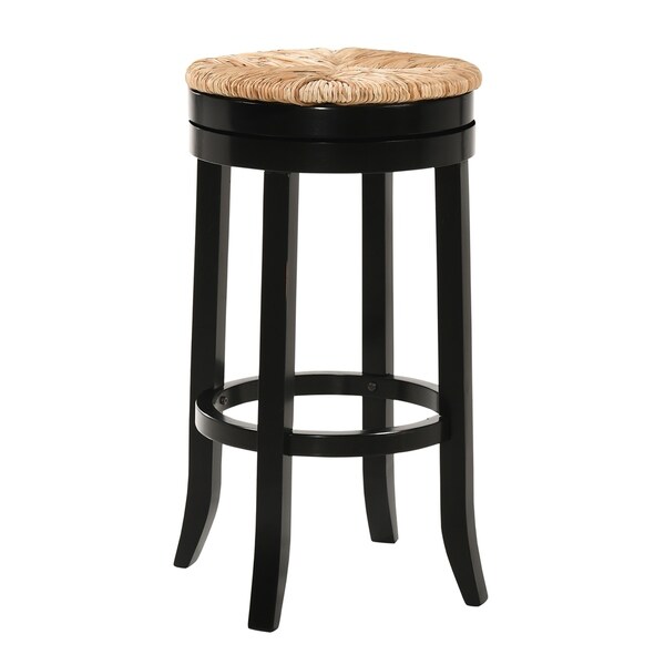 The Curated Nomad Aragon Rush Seat Swivel 30-inch Bar Stool - N/A