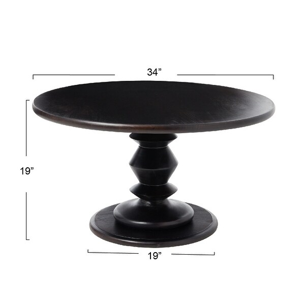 Solid Wood Pedestal Coffee Table - 34.0