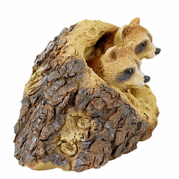 Roman Raccoons In Tree One Figurine 6 5 Inches Bandits Tree Bark 14371 Polyresin Brown