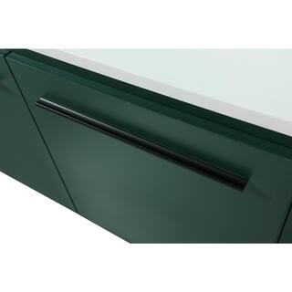 Simply Living 36 in. W x 18 in. D x 19.7 in. H Bath Vanity in Green with Ivory White Quartz Top SL133608MGN