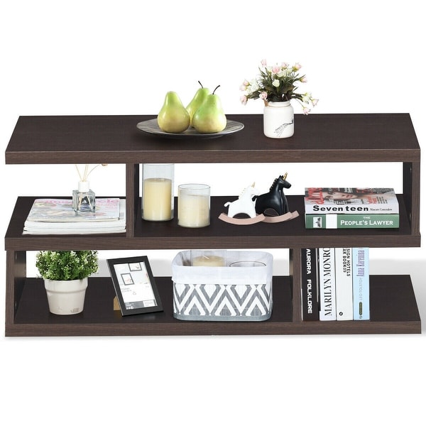 3-tier Rectangular Modern Console Table Coffee Table - 31.5