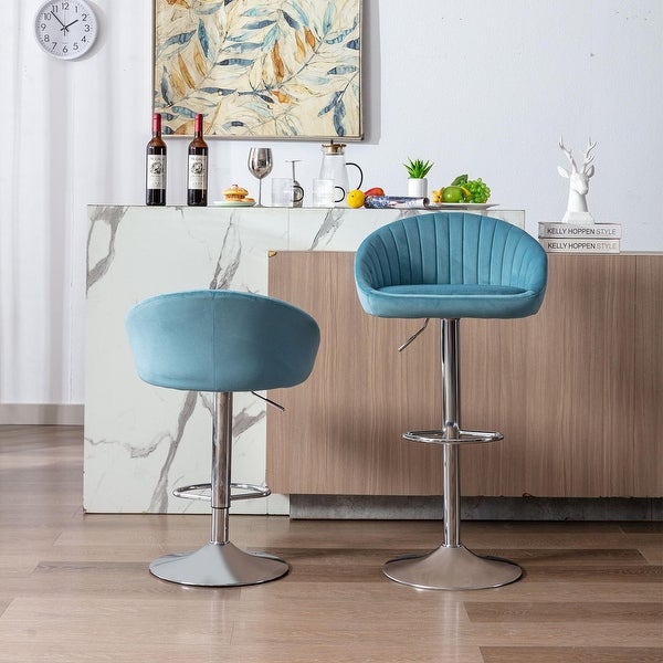 Modern Adjustable Counter Height Bar Stools， Set of 2