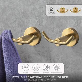 ALEASHA Knob-Hook Double RobeTowel Hook in Gold 2PCS AL-8J807GX2