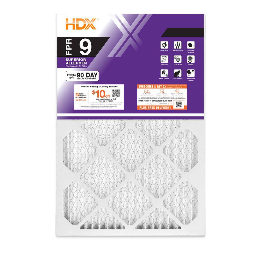 HDX 18 in. x 24 in. x 1 in. Superior Pleated Air Filter FPR 9 HDX1P9-011824