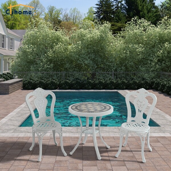 3Piece Cast Aluminum Outdoor Patio Bistro Set