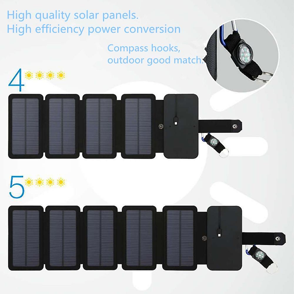 Folding 10w Solar Cells Charger Portable 5v 2.1a Usb Output Device Solar Panels Kit Outdoor Survive Tools For Smartphones Power