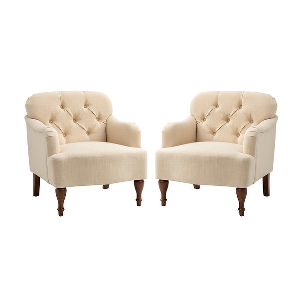 Bacchae Comfy Accent Armchair with Recessed Arms Set of 2 by HULALA HOME