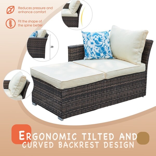 3-piece Patio Furniture Sets Resin Wicker Outdoor Sectional Sofa Chat Set - Overstock - 31721010