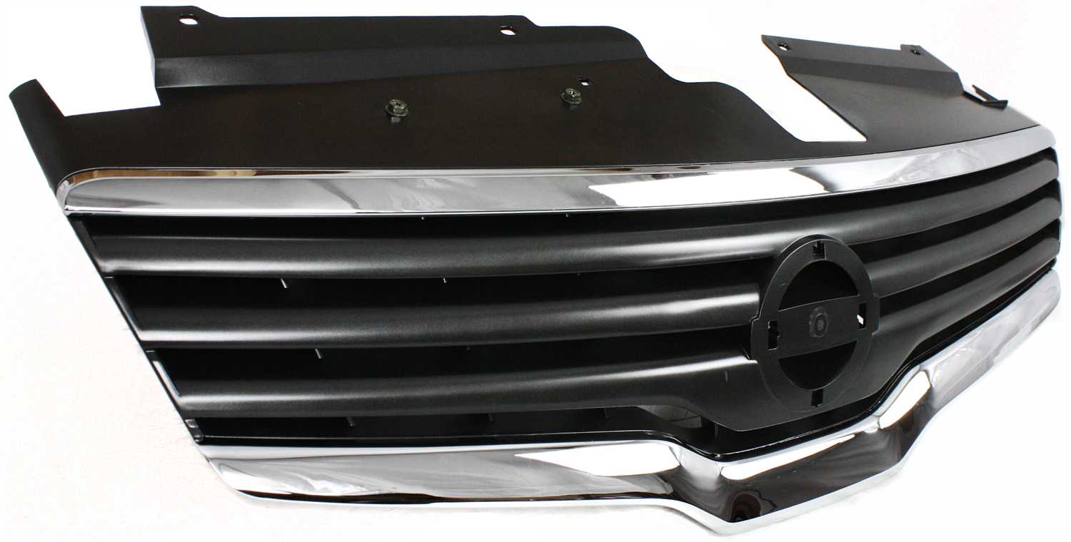 Grille Assembly Compatible With 2007-2009 Nissan Altima Sedan Chrome Shell with Painted Dark Gray Insert CAPA Certified