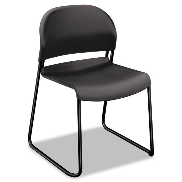 HON GuestStacker High Density Chairs， Supports Up to 300 lb， 17.5