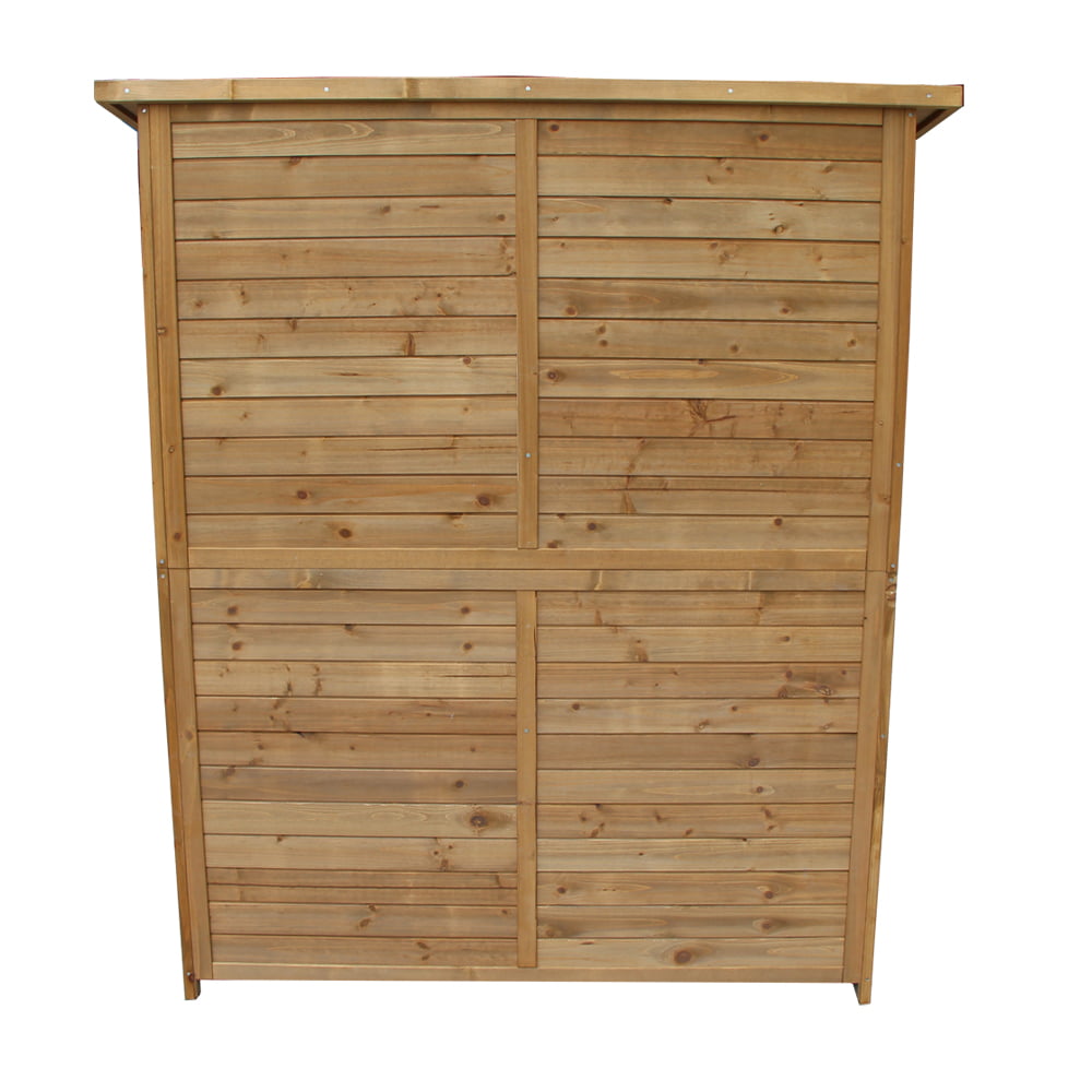 SalonMore 64" Wooden Storage Shed Garden Outdoor Fir Wood Lockers Double Doors