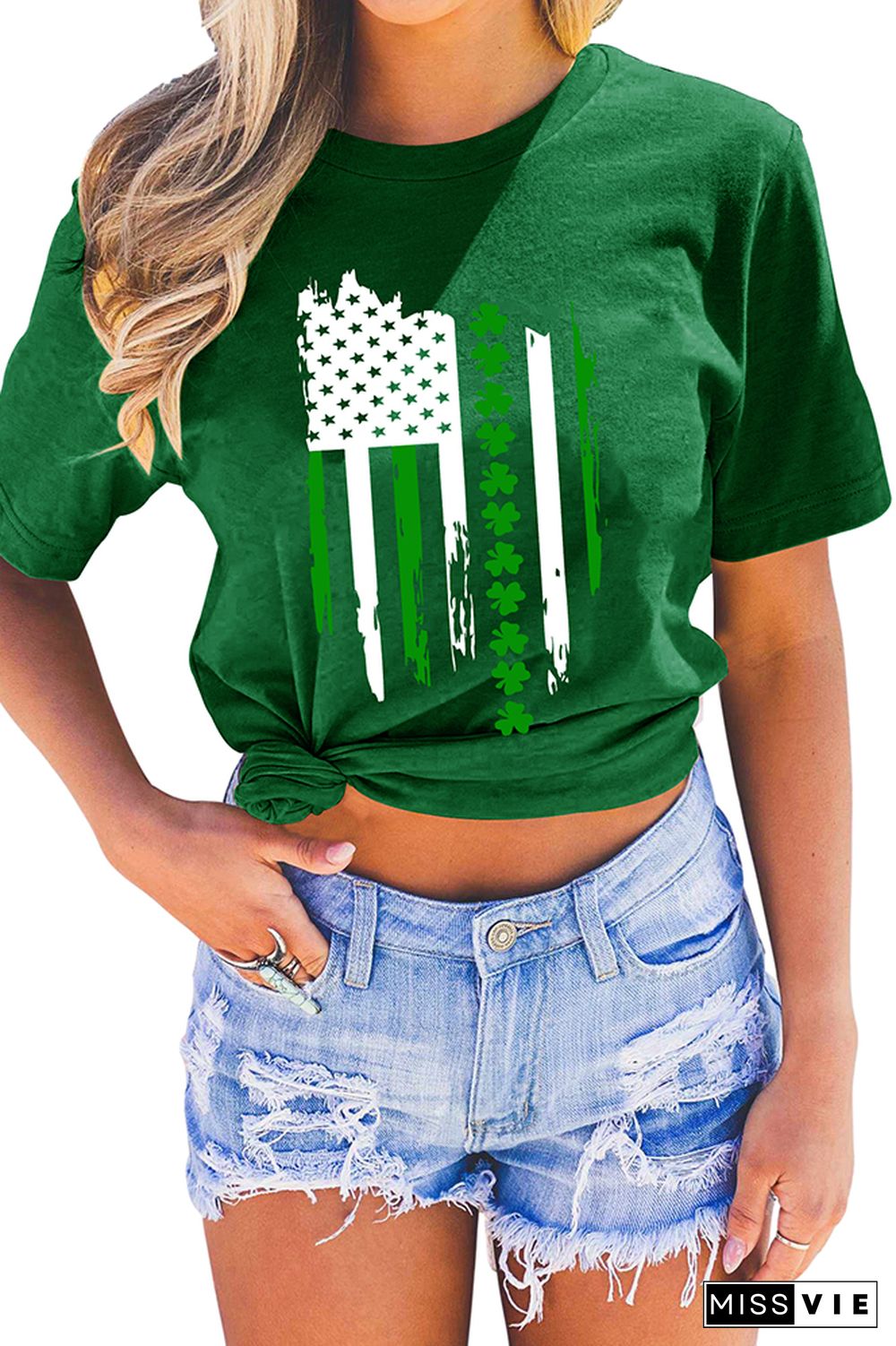 St Patrick's Day Shirt,Shamrock Graphic Tee Wholesale