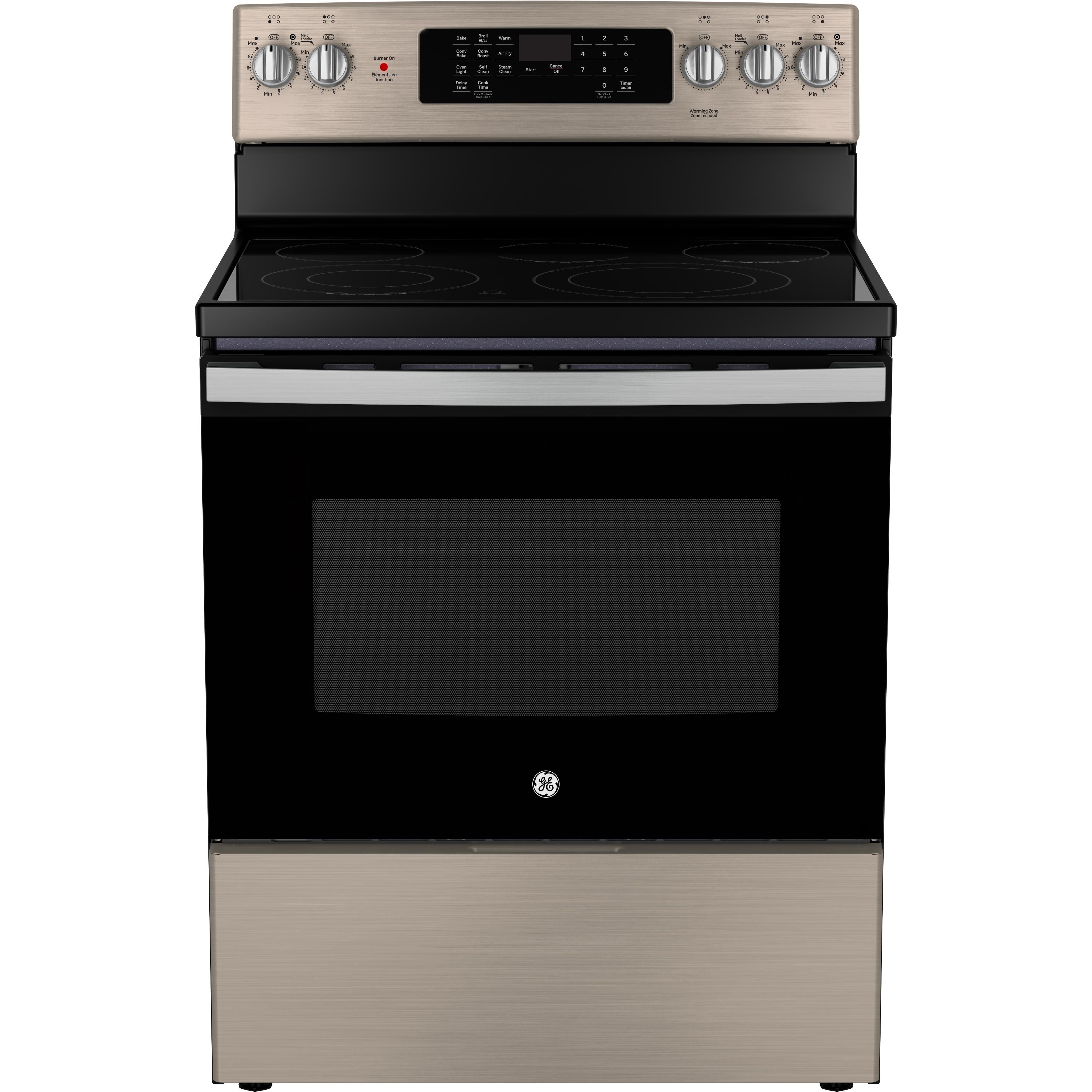 GE 30-inch Freestanding Electric Range with True European Convection Technology JCB840ETES