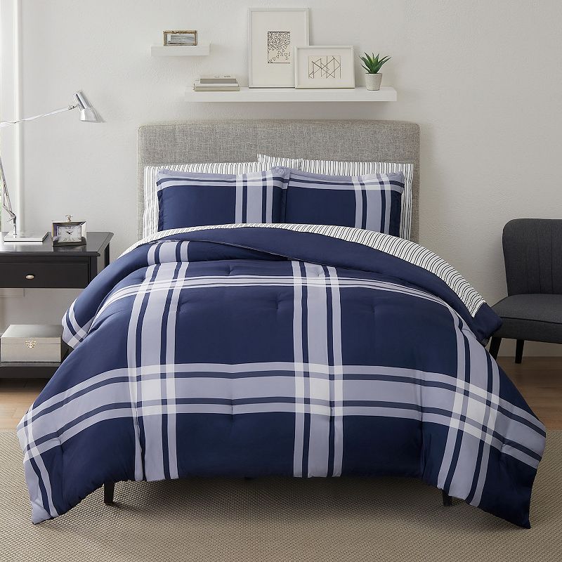 Serta? Simply Clean Jax Plaid Antimicrobial Comforter Set with Sheets