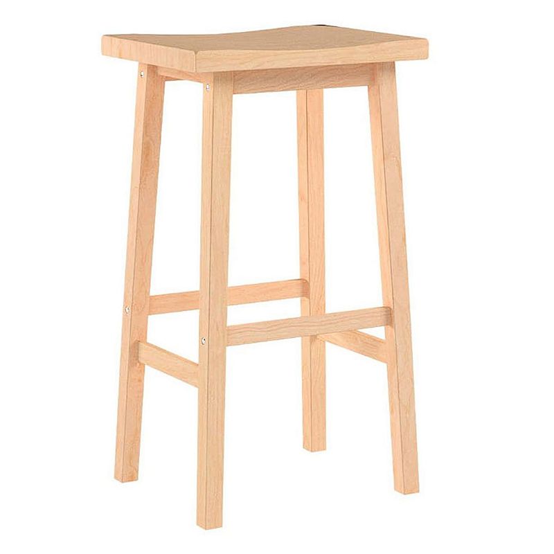 Pj Wood Classic 24 Inch Saddle Seat Kitchen Bar Counter Stool， Natural (4 Pack)