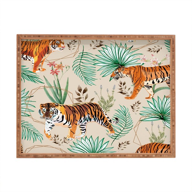 83 Oranges Tropical And Tigers Bamboo Tray Deny Designs