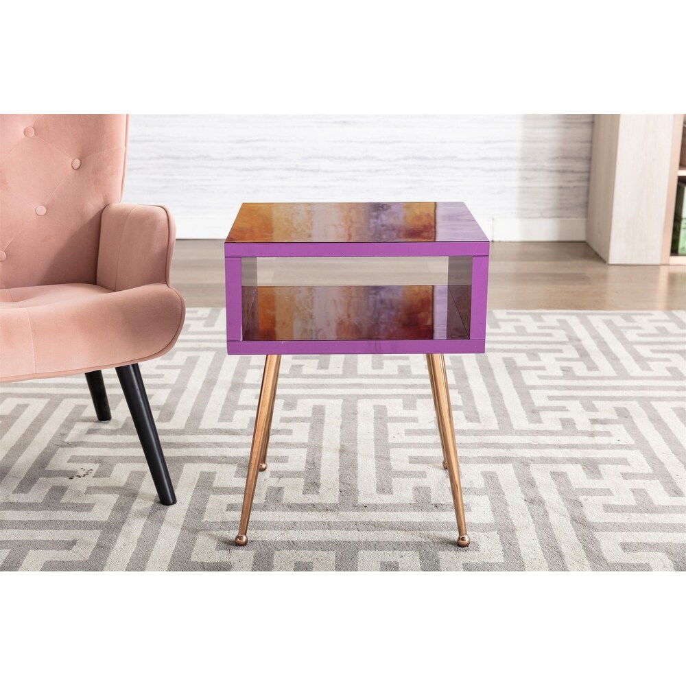 Mirror Nightstand End Table