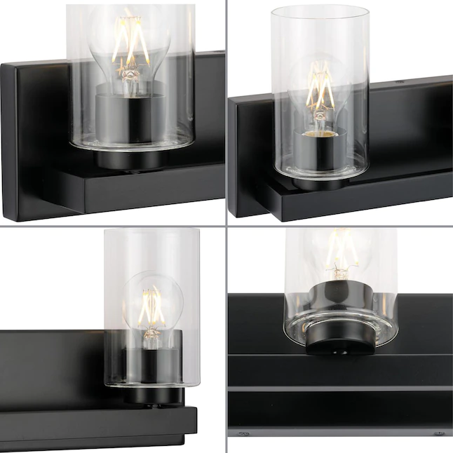 Progress Lighting Goodwin 29.25-in 4-Light Matte Black Modern/Contemporary Vanity Light (P300389-31M)