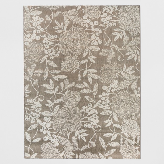 5 x27 3 quot x7 x27 Vintage Floral Outdoor Rug Neutral