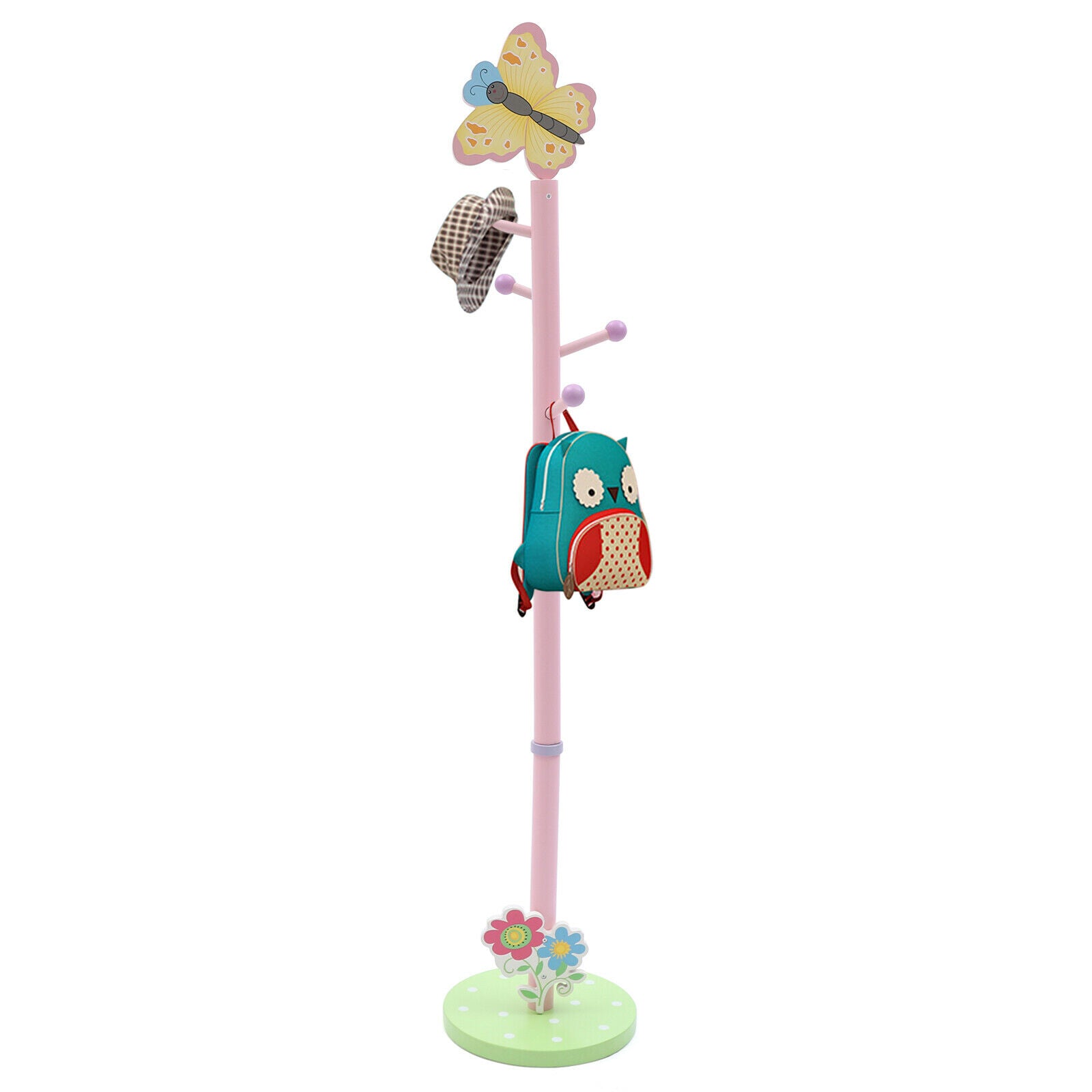 Miumaeov Butterfly Coat Rack Hanger Kids Animal Coat Rack for Handbag Hat Coat Freestand