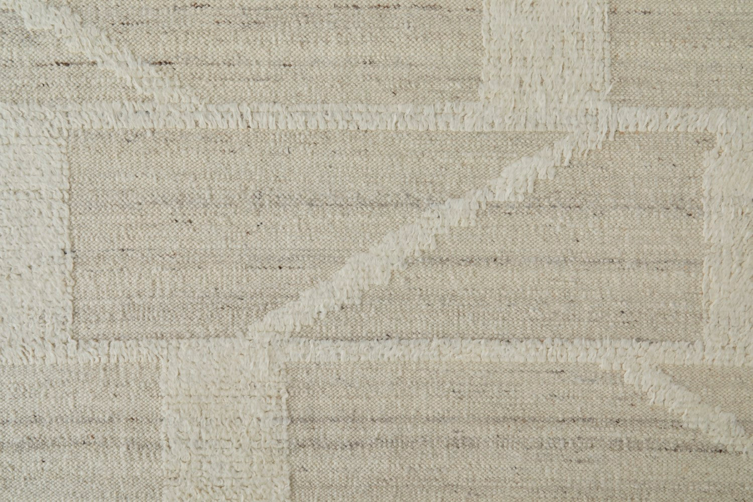 Saena Checkered Hand Woven Ivory / Beige Rug