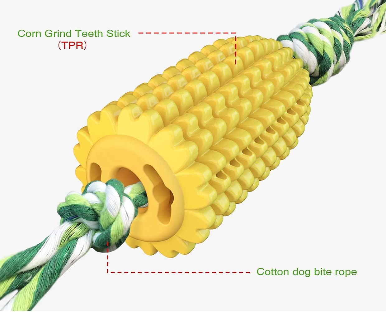 Dog Chew Toys For Aggressive Chewers， Indestructible Tough Durable Squeaky Interactive Dog Toys， Puppy Teeth Chew Corn Stick Toy For Small Meduium Lar