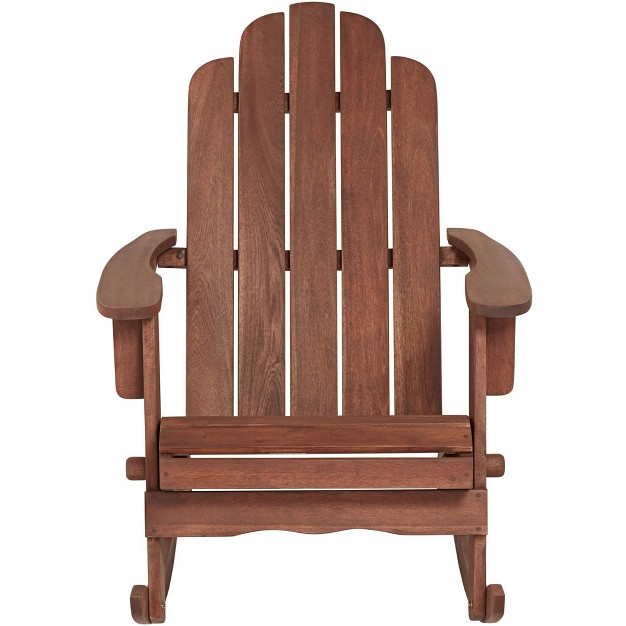 Teal Island Designs Chandler Dark Natural Adirondack Rocking Chair