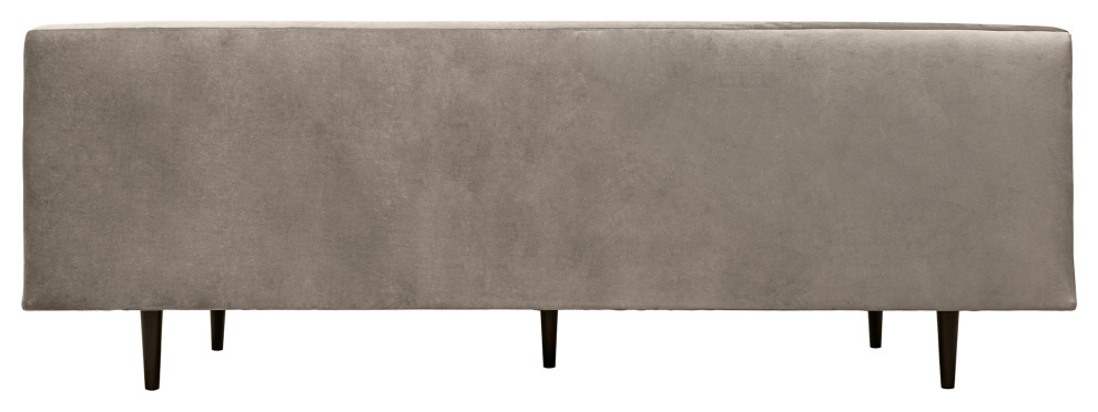 Annabelle 80 quotFossil Gray Velvet Sofa with Black Wood Legs   Modern   Sofas   by Armen Living  Houzz